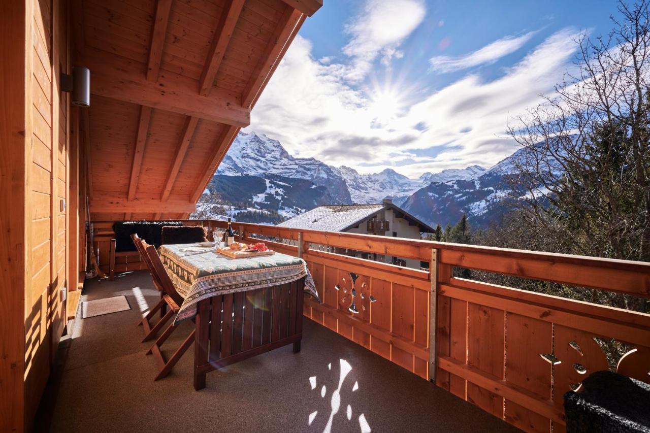 Chalet Bergfrieden Penthouse ヴェンゲン エクステリア 写真